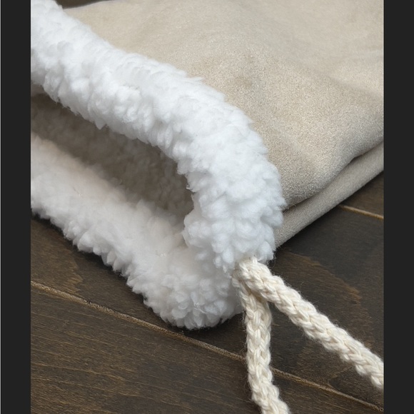 NWT Handmade Tan Sherpa Luxury Reversible Christmas Stocking - Picture 5 of 8